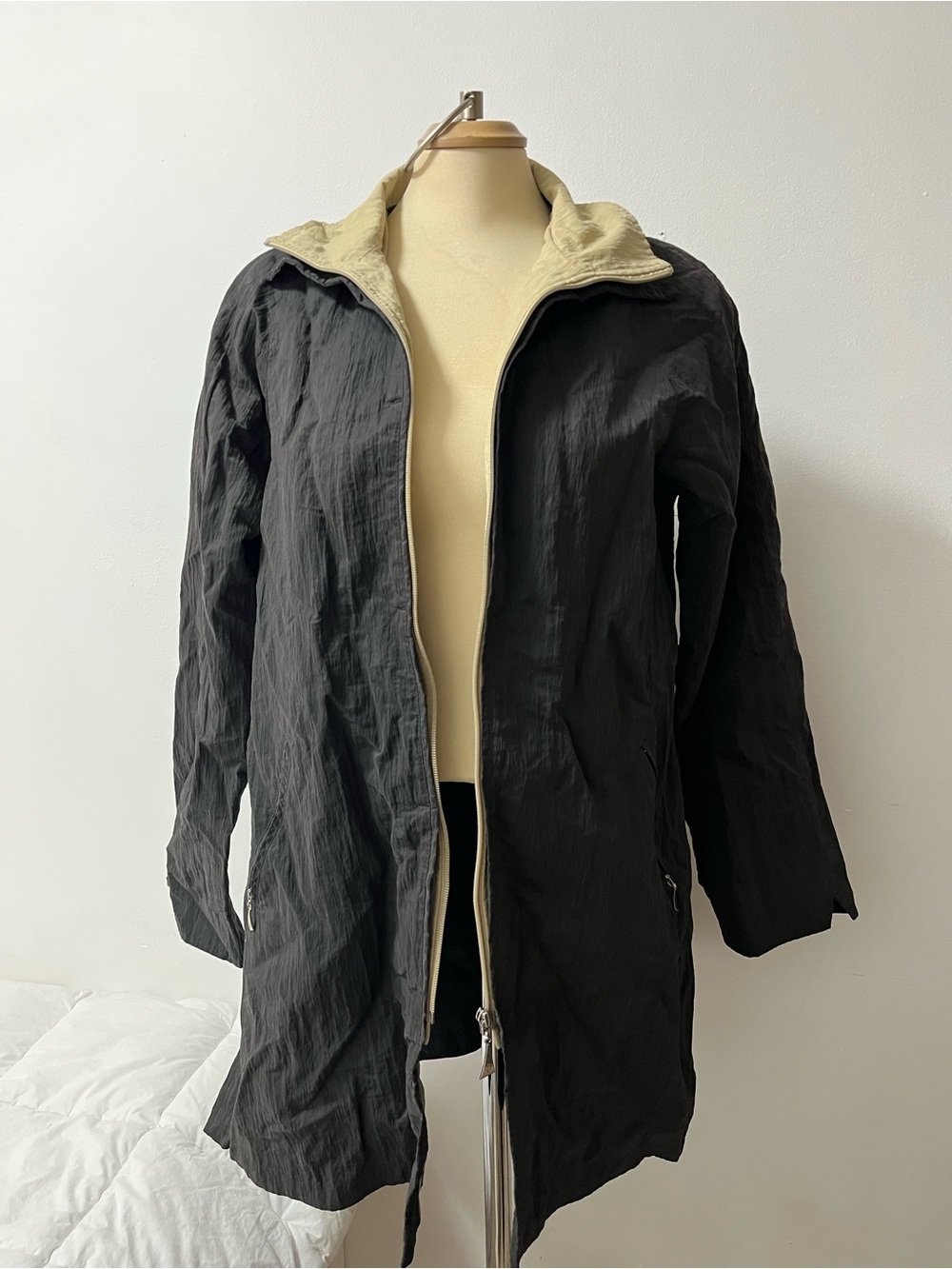 Black Jacket with Cream Lining and Branded 'J' Zipper Pull